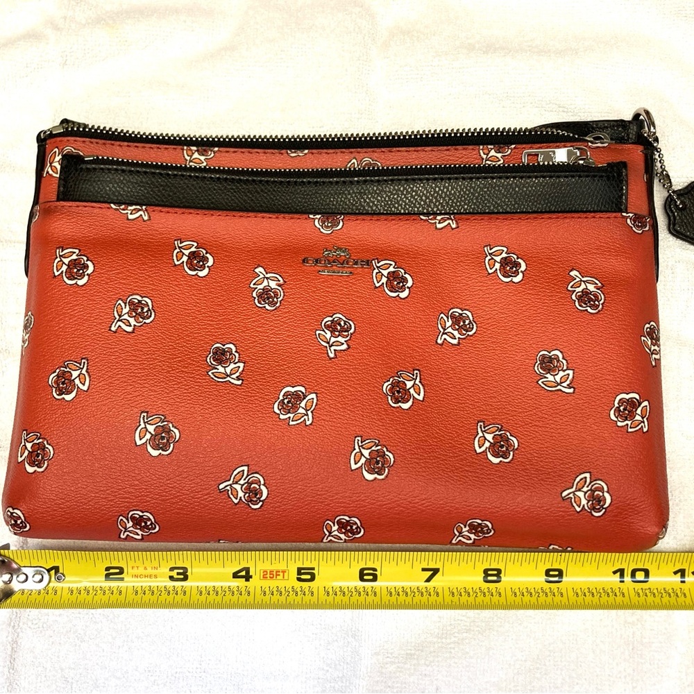 NWOT - COACH East West Crossbody with Pop Up Pouch. Sienna Rose Print.